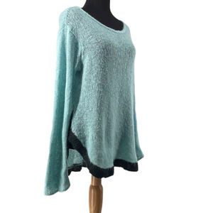 Wooden Ships loose knit sweater wool blend two tone loose fit top sz m/lg